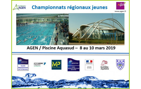 Championnats régionaux jeunes 50m à Agen du 8 au 10 mars 2019