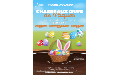 Chasse aux oeufs de Pâques d'Aquasud, le mercredi 17 Avril